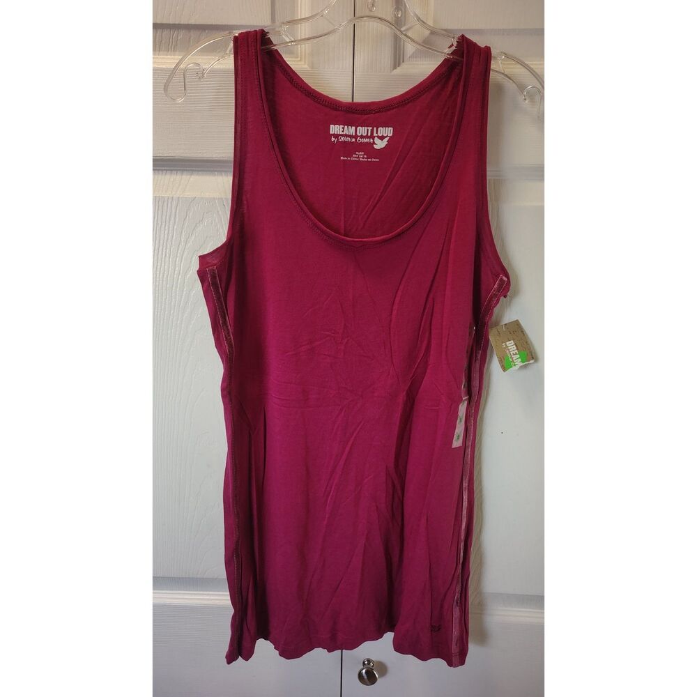 NWT Dream Out Loud by Selena Gomez Magenta Pink Scoop Neck Tank Top Size XL New